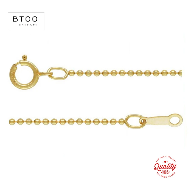 

BTOO Real 14K Gold Filled Bead Chain Necklace 1MM/1.2MM/1.5MM Gold jewelry Minimalist Gold Filled Necklace Women Jewelry