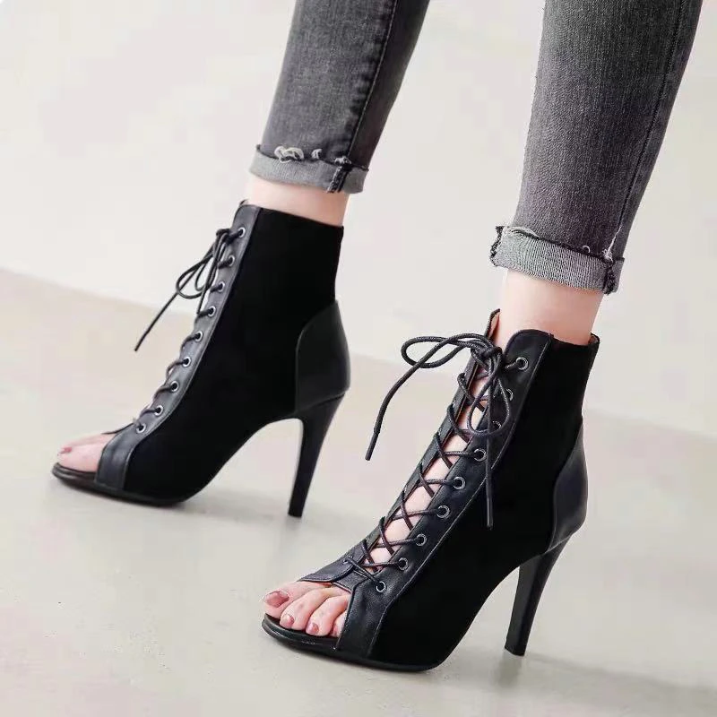 Women Sandals High Heels Jazz Dance European Style Open Toe