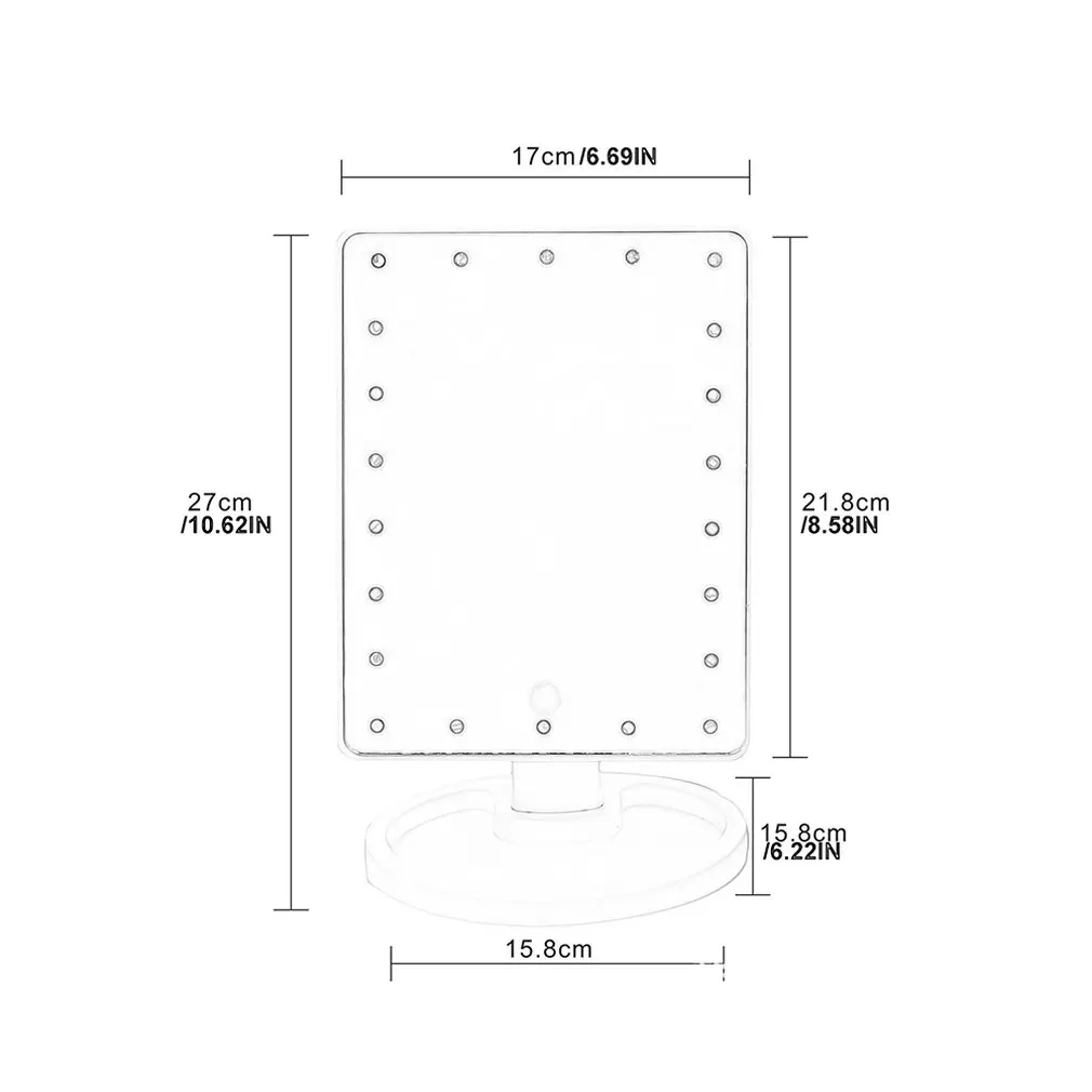 Make-Up Mirror With 16 Leds Cosmetic Mirror With Touch Dimmer Battery Operated Stand For Tabletop Bathroom Travel