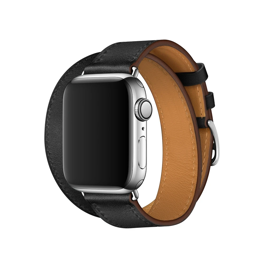 Для Apple Watch, версии 3, 2, 1 Generation 42 мм, 38 мм, версия Универсальный кожаный двойной-петля ремешок Ремешок для наручных часов