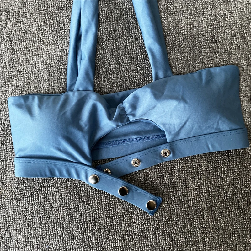 Women Bikini Solid Swimsuit Triangle Swimwear Female Button Swimming Suit Bathing Suits Summer Sexy Biquini Set 2020 Women S-L Women Bikini Solid Swimsuit Triangle Swimwear Female Button Swimming Suit Bathing Suits Summer Sexy Biquini Set 2020 Women S-L