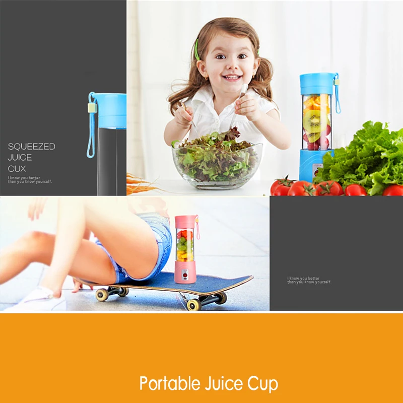 USB Juicer Cup Fruit Mixing Machine Portable Personal Size Eletric Rechargeable Mixer Blender Water
