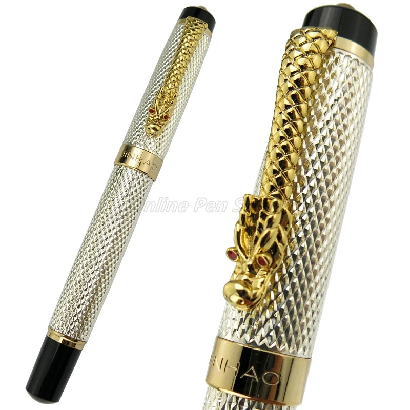 Jinhao caneta fonte, de metal, malha, barril,