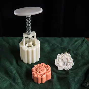 

Moon Cake Mold Lotus Stamp DIY Hand Pressure Biscuits Pastry Mould Mid-autumn Festival Baking Tool 50g