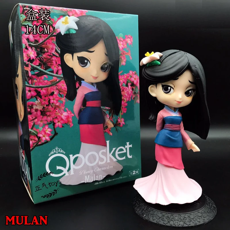 Disney QPosket милые большие глаза куклы Mulan игрушки Фигурки Модели подарок
