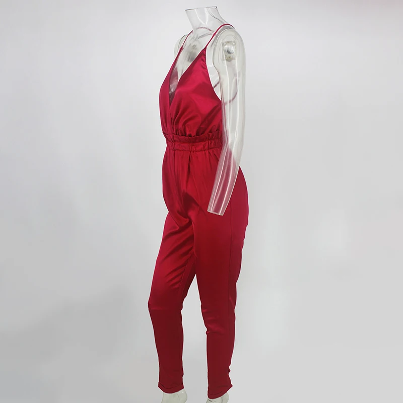 Justchicc красный женский комбинезон s, Летний комбинезон, длинные штаны, комбинезон для женщин, сексуальная полоса, открытая спина, v-образный вырез, верхняя одежда, Прямая поставка