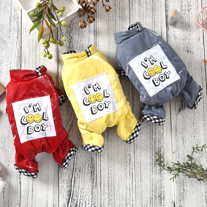 

Cool Boy Waterproof Warm Winter Dog Clothes Windproof Overall For Dogs Down Snow Coat Thiken Parka Jumpsuit Puppy Outfit Pet Pug