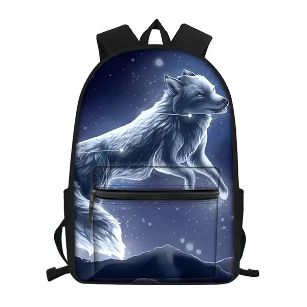 Хаоюань детский школьный полотняный рюкзак "Fantasy Wolf" узор школьный рюкзак с изображением милых животных модная детская одежда туристические рюкзаки - Цвет: CDWX3795Z58