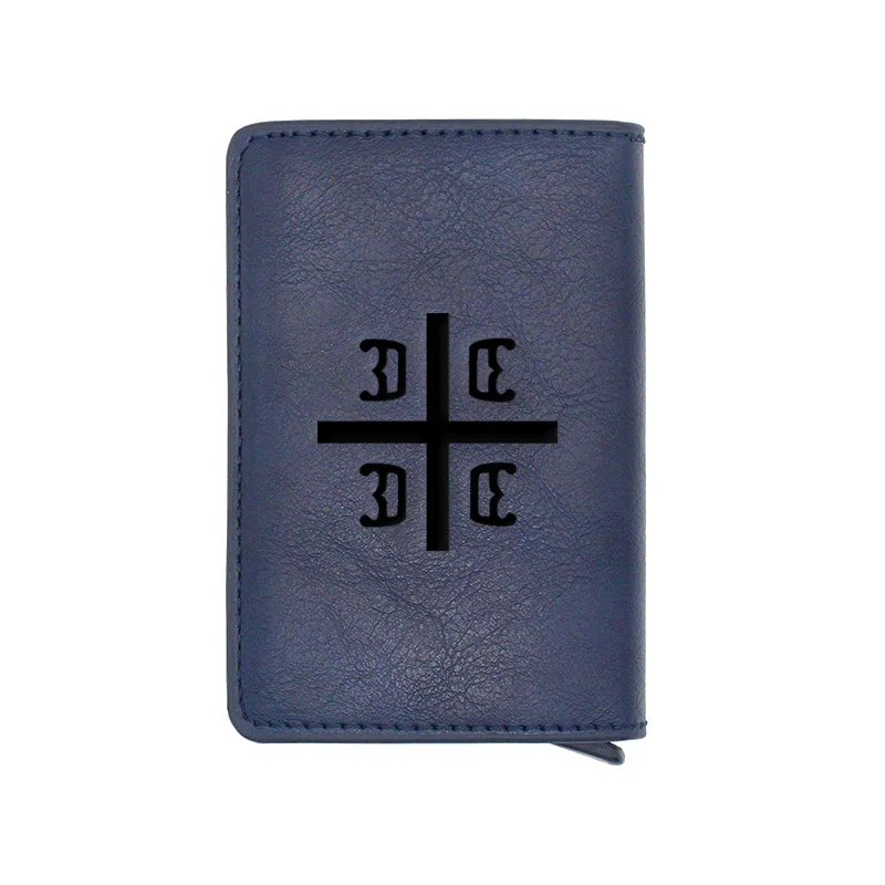 

Fashion Classic Cross Crown RFID Credit Card Wallets Slim Mini Short Wallet Leather Small Money Bag