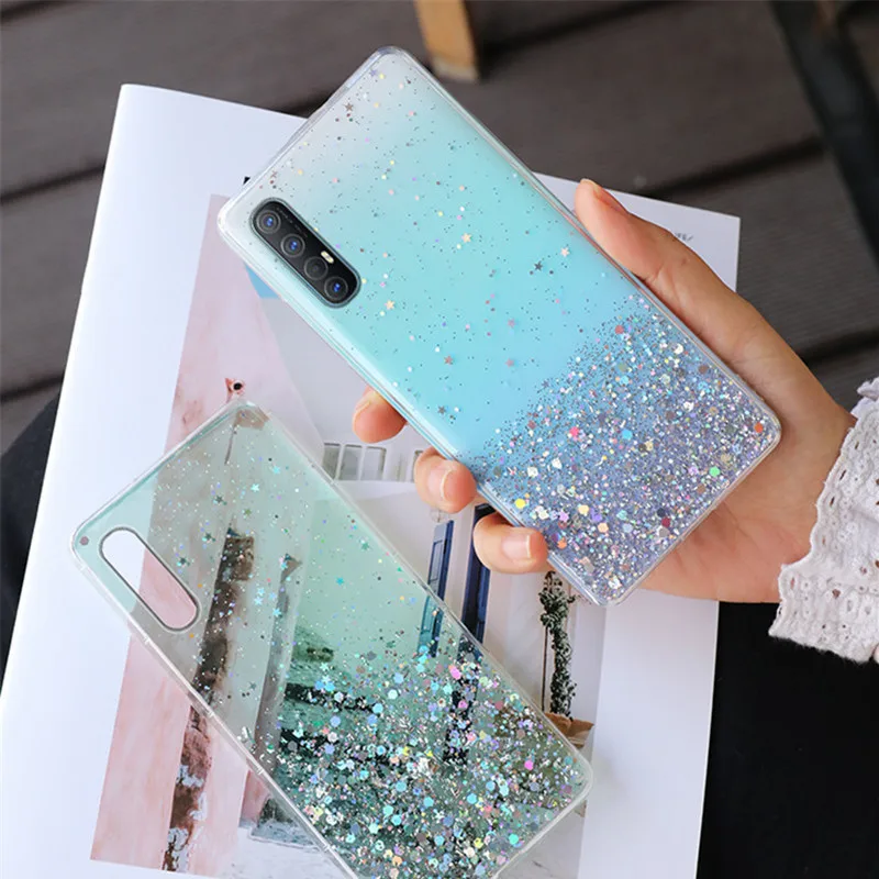Модный Блестящий чехол для OPPO A92 A92S A52 A91 A9 2020 A83 A79 A73 A71 A59 A57 A1K K5 K3 F11 F9 F7 прозрачный