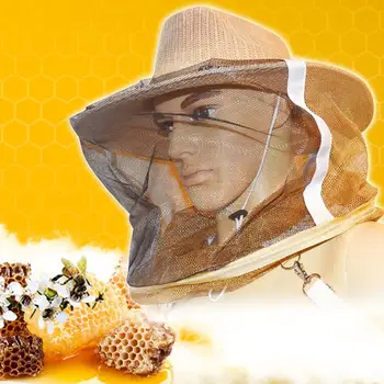 

Anti Bee Face Cover Hat Beekeeping Flies Insects Net Mesh Protector Cowboy Cap