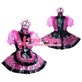 

lockable Sissy Maid clear PVC Dress vinyl unisex CD/TV Tailor-made[G3818]