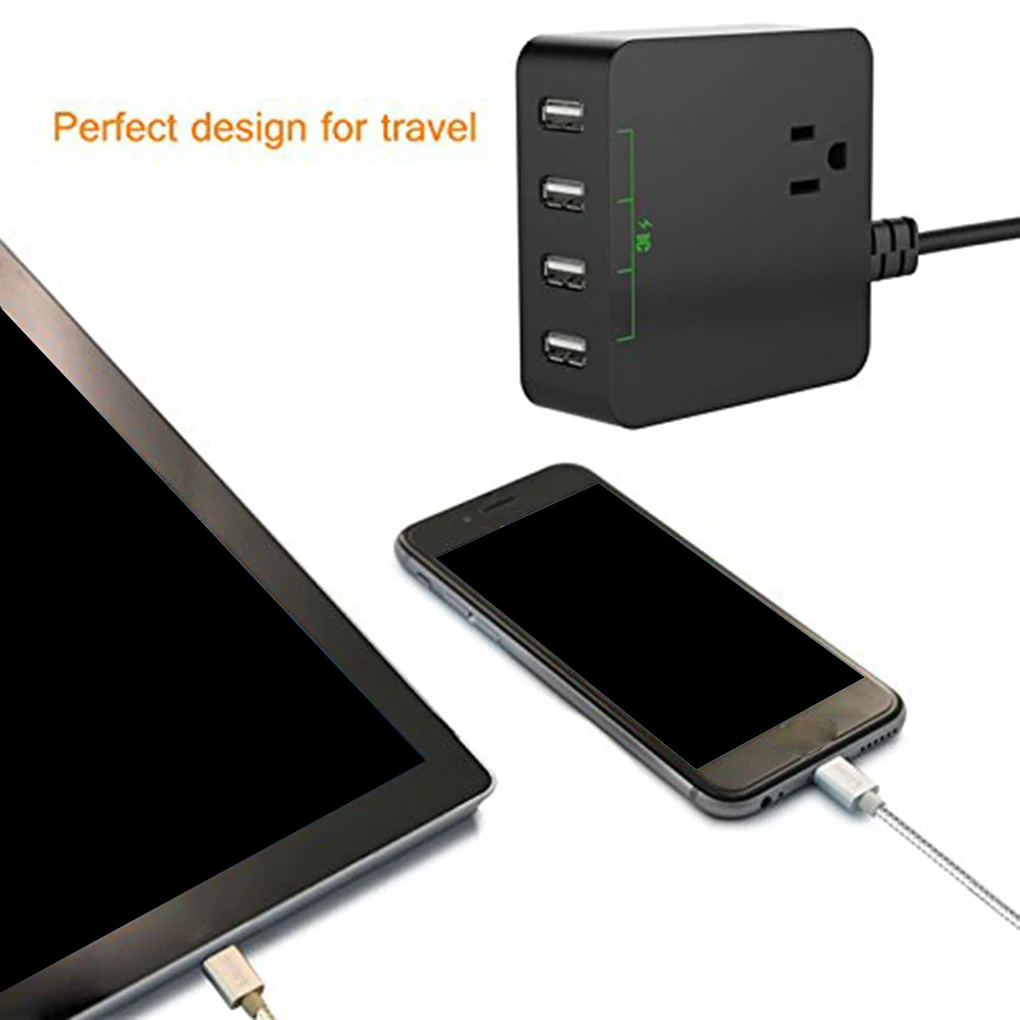 USB блок питания с 1 розеткой 4 USB зарядная станция с портами USB зарядное устройство для iPhone 7 6 Plus SE 5s для samsung US Plug
