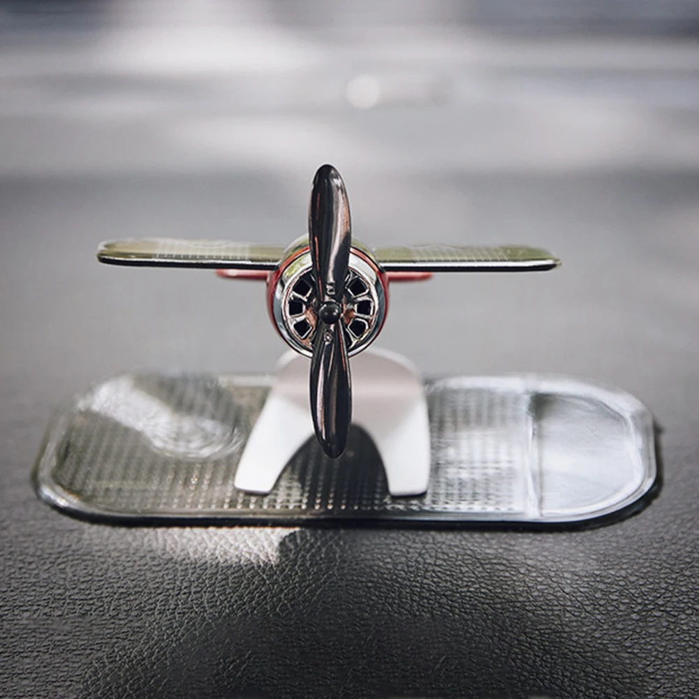 aluminum Car Auto Styling Solar Energy Rotating Aircraft Airplane Dashboard Decoration Car Interior Accessories Boutique
