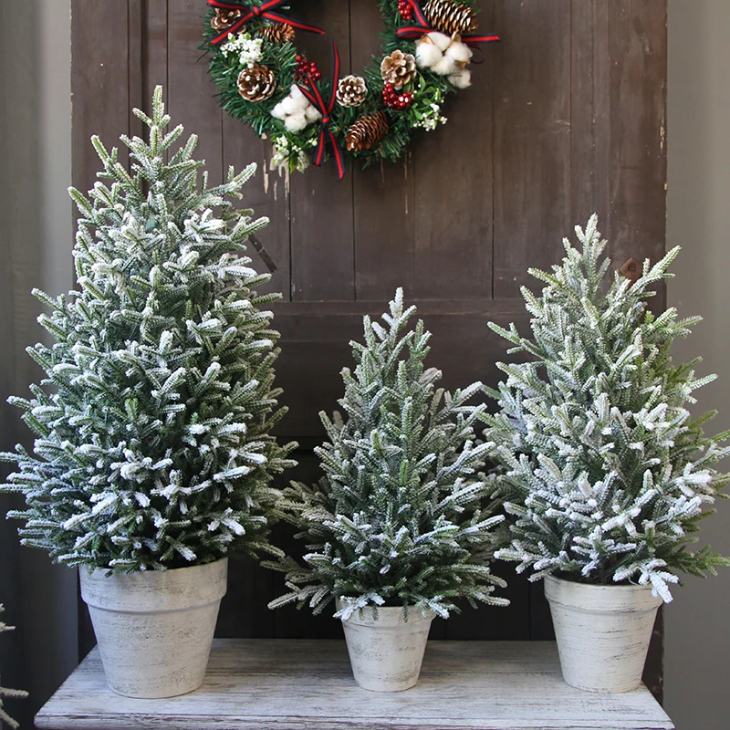 ChristmasArtificialFallingSnowChristmasTreeMiniSnowTreeDesktop