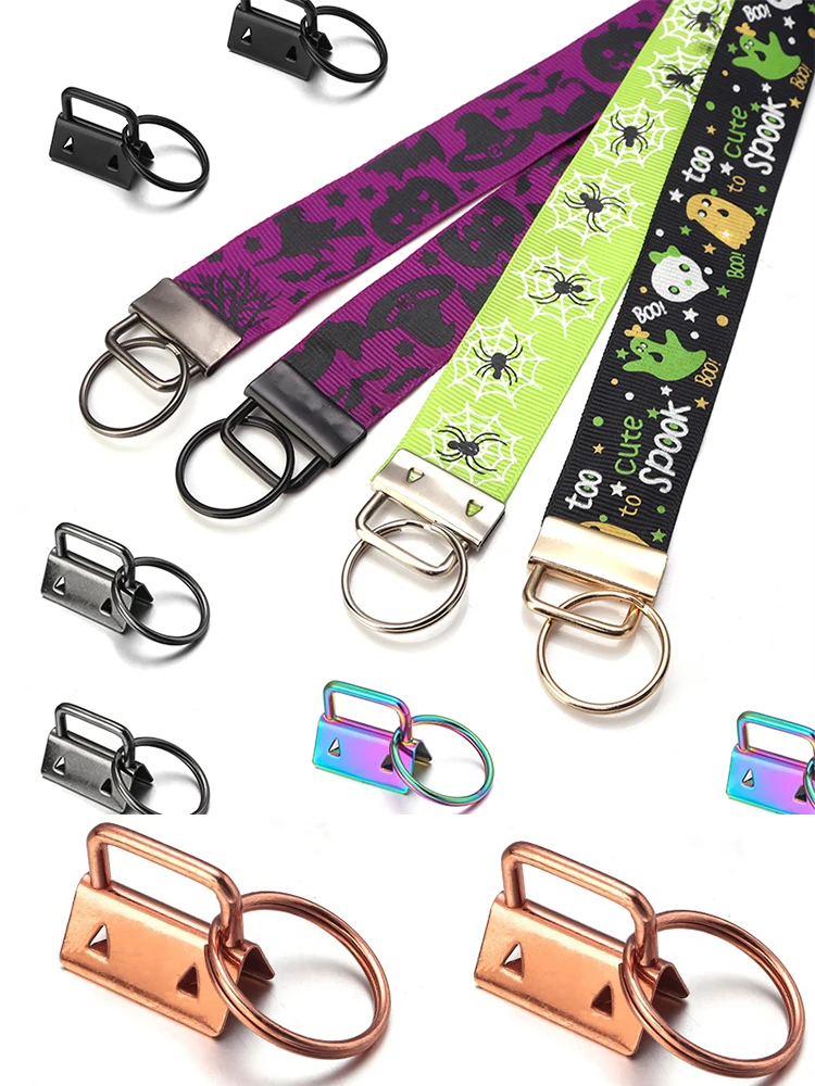 10 Stück Schlüsselanhänger-Hardware Schlüsselanhänger-Spaltringe Handgelenkschlaufen Baumwollband-Clips Lederclips Faltverbinder Zubehör – Detail 8