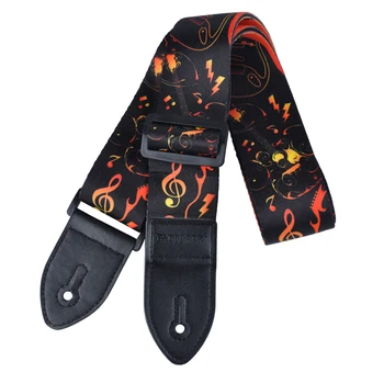

PUNK Polyester painted guitar strap folk guitar / acoustic guitar strap Black wild guitar