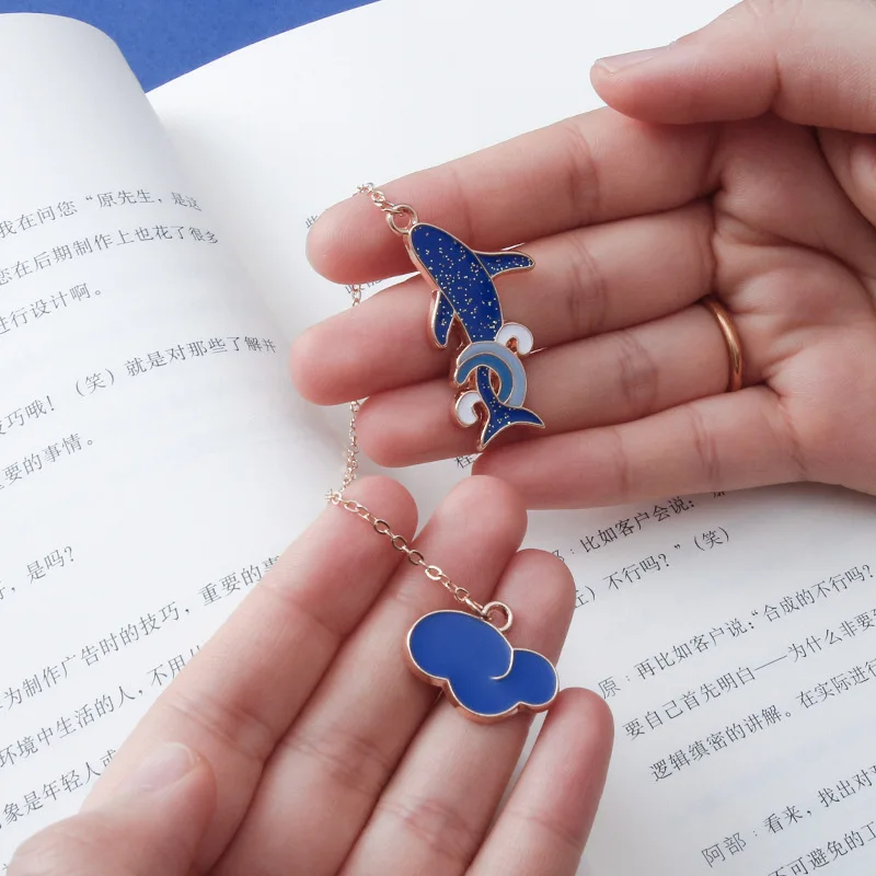 Whale Bookmark Metal Book Reading Marker Page Stationery Supply SL 