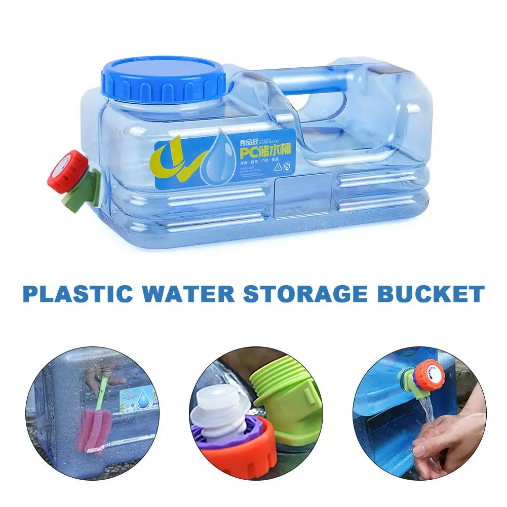 Camping Hiking Tap Carry Tank Container Storage Drinking Water Bottle Bucket LOT 