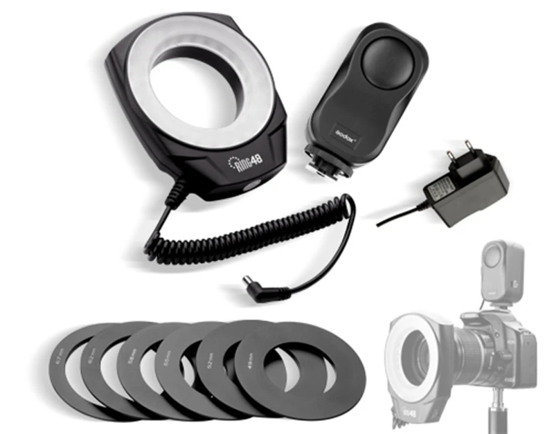 Godox ring48 макро кольцо вспышка светодиодный свет для Nikon Pentax Canon 7D 6D 1D 5DIII 1100D 60D 600D 5DII