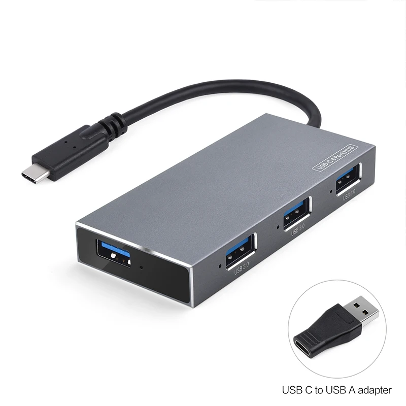 VLAMPO Тип c 4 порта концентратор высокоскоростной usb3.0 5 Гбит/с док-станция USB-C сплиттер адаптер для компьютера периферийные устройства Аксессуары