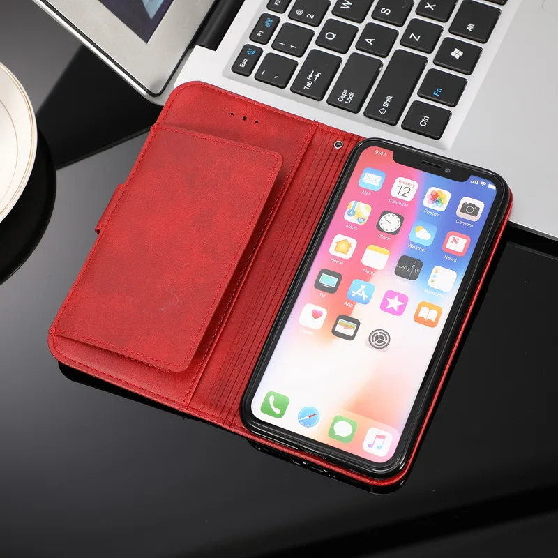 Роскошный кожаный чехол-подставка с карманами для карт для iPhone 11 Pro XS Max XR X 7 8 Plus 7plus 8plus 6 6s чехол Fundas