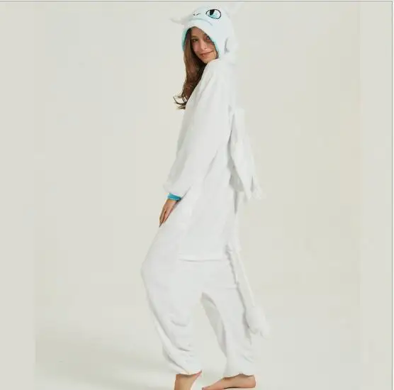 HKSNG Kigurumi Dragon Onesies Animal Winter Flannel Pajamas Adult Halloween Party Costume Jumpsuit