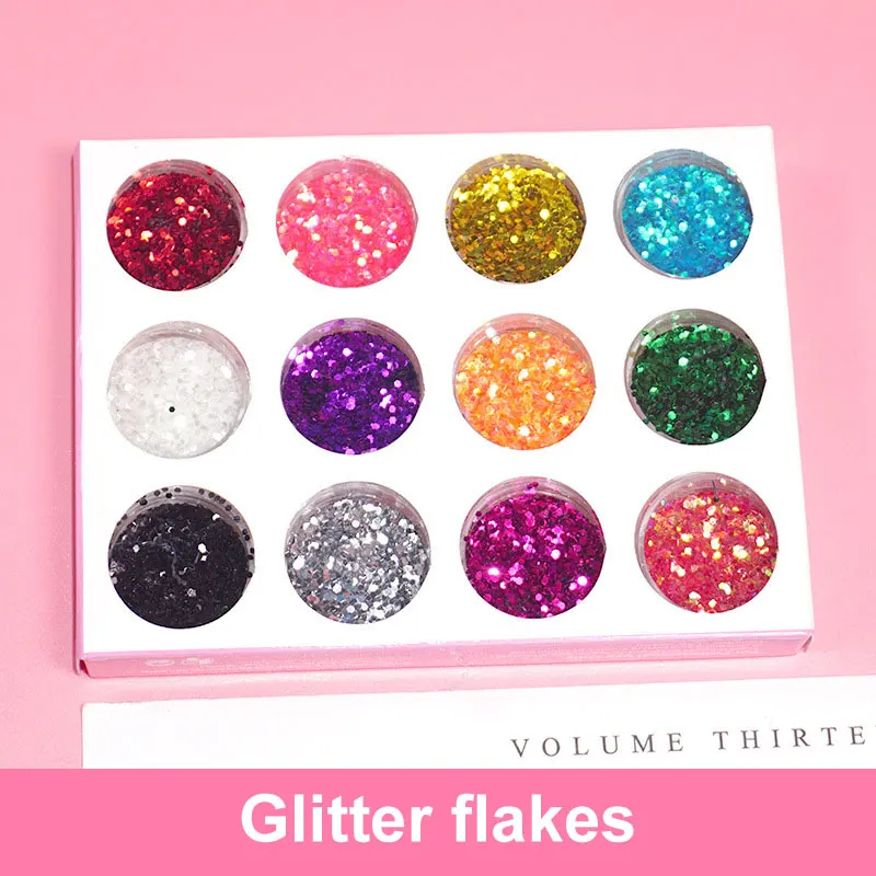 Glitter flakes Ювелирные изделия DIY Инструменты AB Смола 3: 1 AB Cola прозрачная твердая эпоксидная смола краситель Блеск порошок плесень для изготовления ювелирных изделий Смола ремесло - Цвет: Glitter flakes