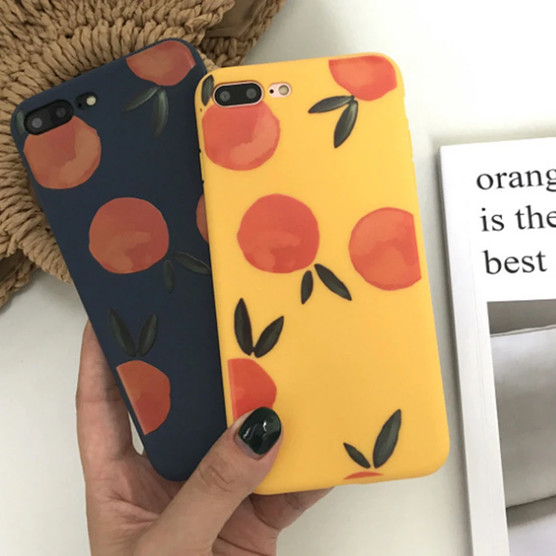 Literary Orange Phone Case For iPhone 11 XS Max SX XR Case Matte