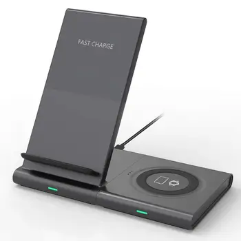 

10W Fast QI Wireless Charger Stand for Samsung Galaxy Watch active Buds Gear S2 S3 S4 Sport Mobile Phone Wireless Charging Pad