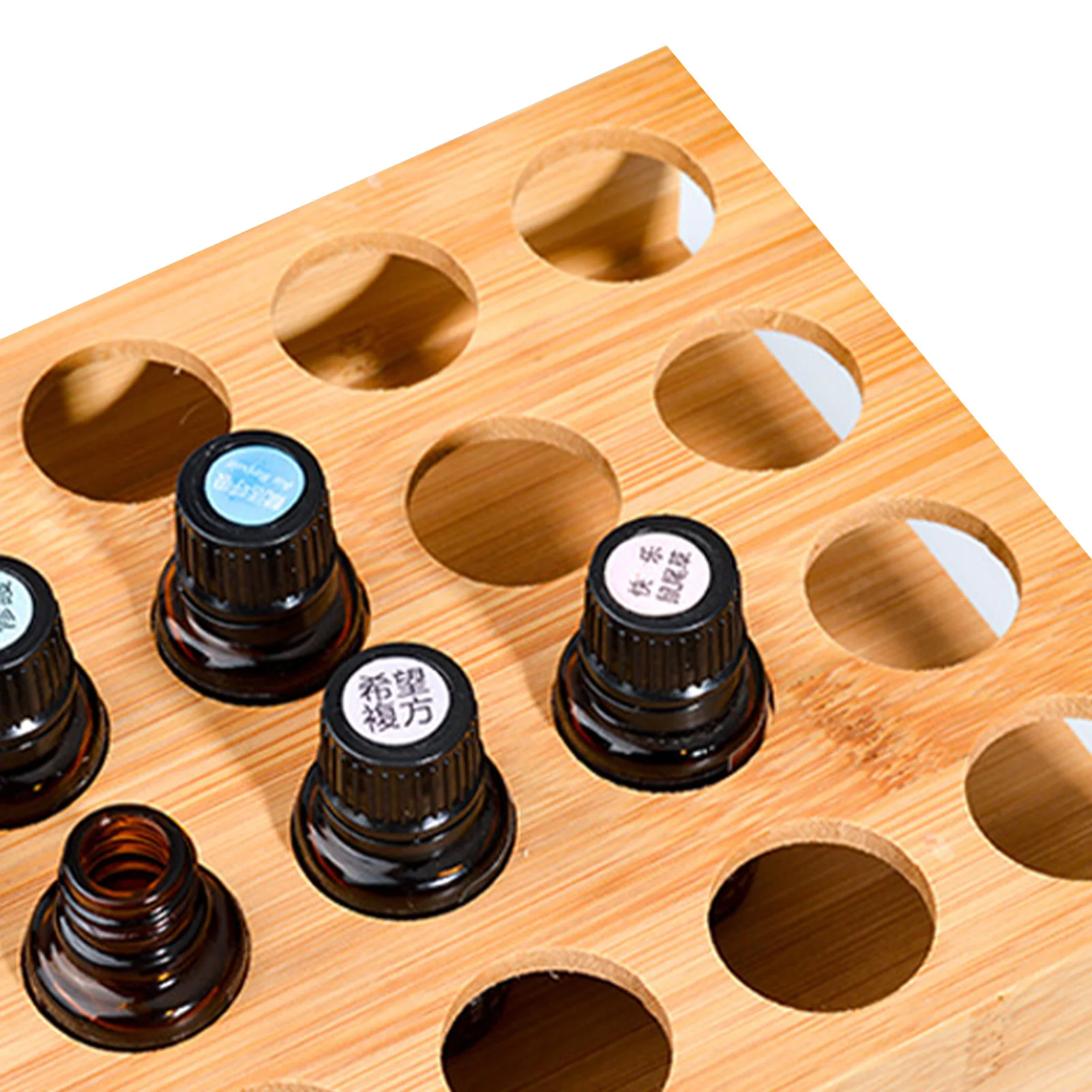 6/24 Holes Essential Oil Storage Rack 15ml Organizer Display Practical 6/24 Slots Showing Bamboo Stand 4