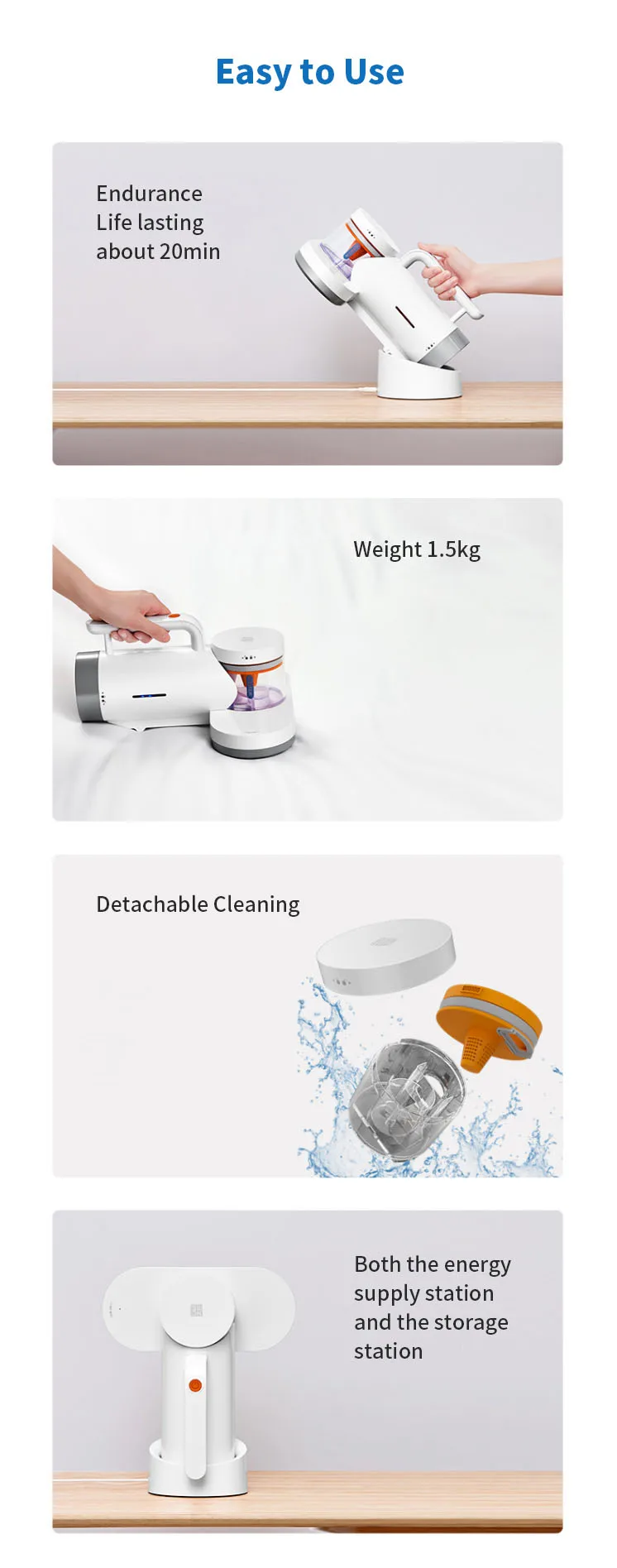 YOUPIN SWDK KC201 Wireless Hand-held Ultraviolet Eliminate Mites Vacuum Cleaner 2200mAh 7000pa Vacuum Degree Vacuum Cleaner