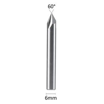 

6mm 60 Degree 3Flute Carbide Chamfer Milling Cutter Aluminium Copper Router Bits