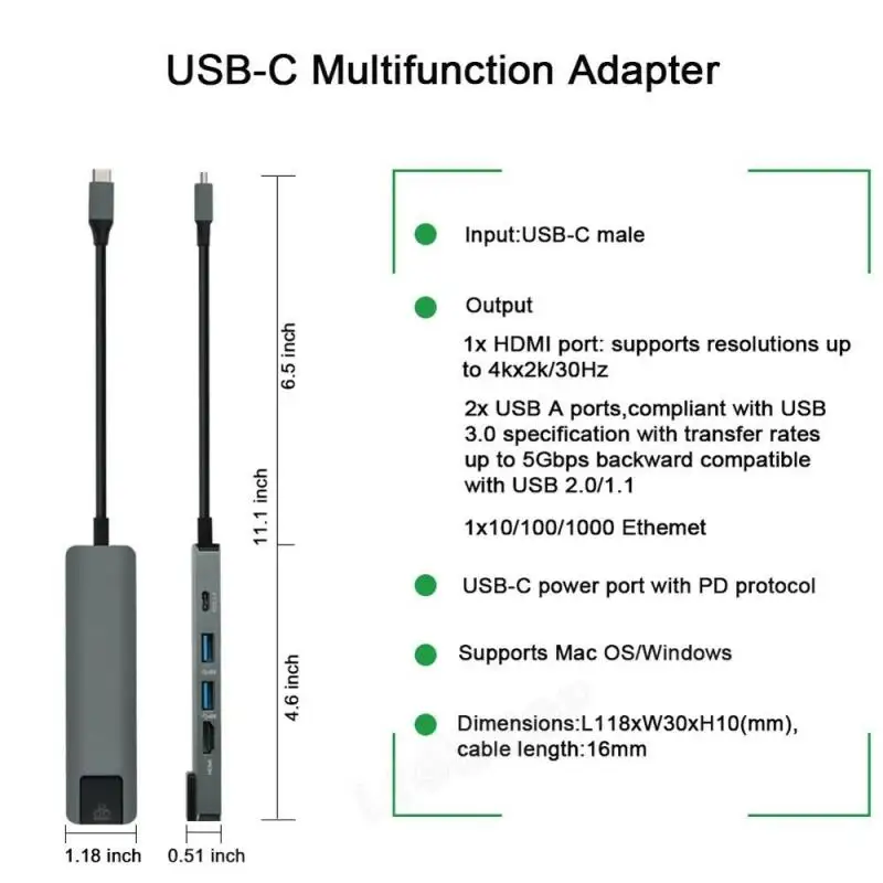 Type C USB-C до 3 портов USB3.0 концентратор с гигабитным Ethernet LAN RJ45 сетевой адаптер