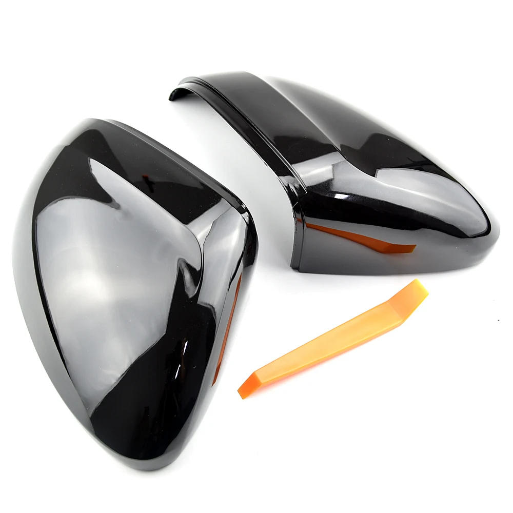 

Чехол для автомобильного зеркала VW Passat B8 CC Arteon R line, яркий черный чехол для зеркала заднего вида, защитная крышка, Стайлинг автомобиля