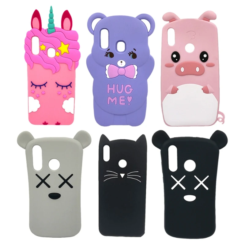 

Fashion 3D Cartoon Case For Huawei P30 Lite Case Cute Bear Dog Cat Unicorn Soft Silicone Phone Back Cover For Huawei P30lite