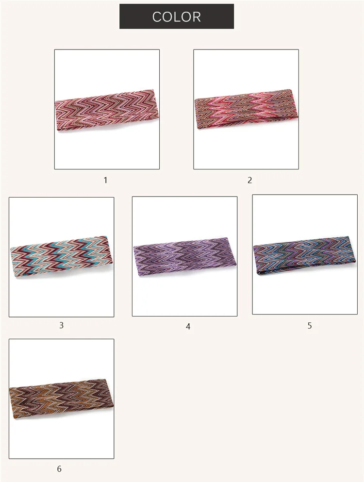 Geebro Bohemia Gestreiftes Damen-Stirnband, handgefertigt, Outdoor-Haarband, modisch, mehrfarbig, Haarschmuck für Frauen, geknoteter Kopfschmuck – Detail 3