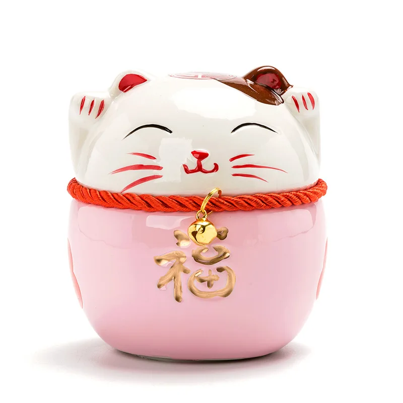 Керамические изделия в китайском стиле Lucky Cat маленькое украшение Милая мультяшная копилка свинья подарок для детей сувенирная банка для хранения орнамент
