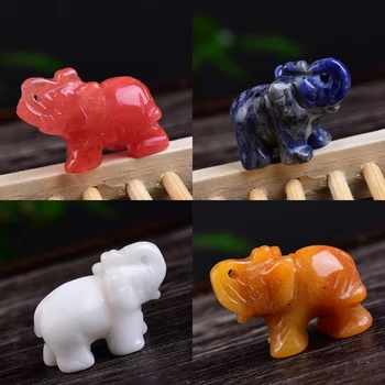 

1PC Natural Stones Elephant Hand Carved Polished Animal Rare Gemstone Mineral Healing Energy Stone Health Home Decor Crafts Gift