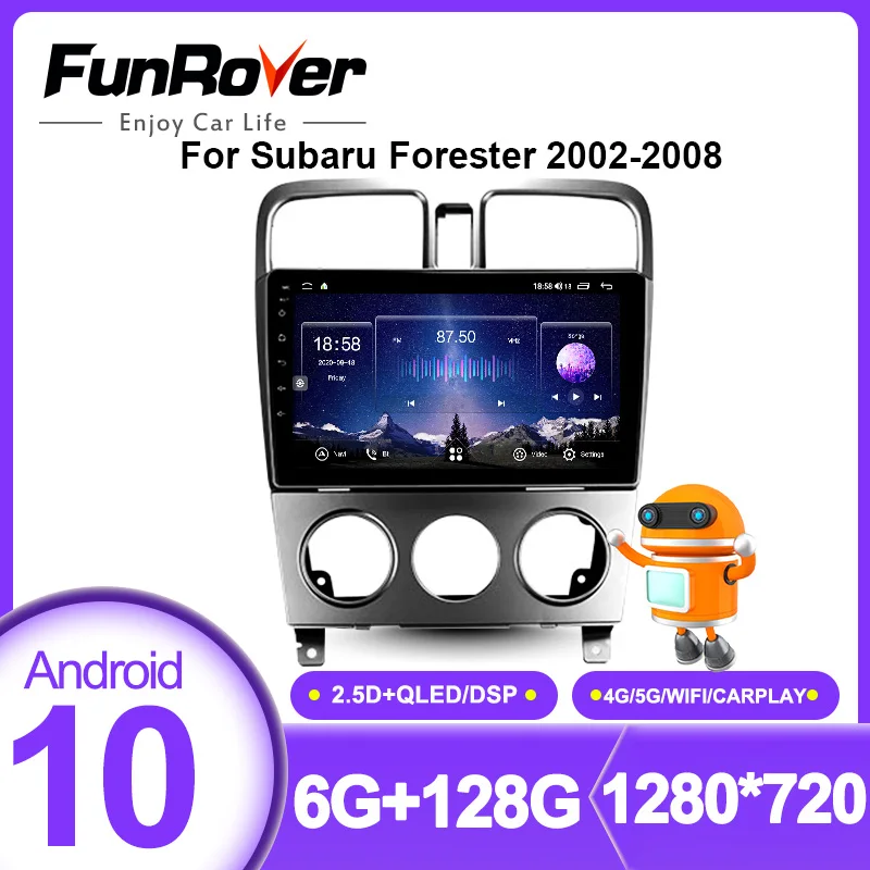 Funrover Android 10 0 автомобильный Радио мультимедийный видео плеер навигация GPS для Subaru