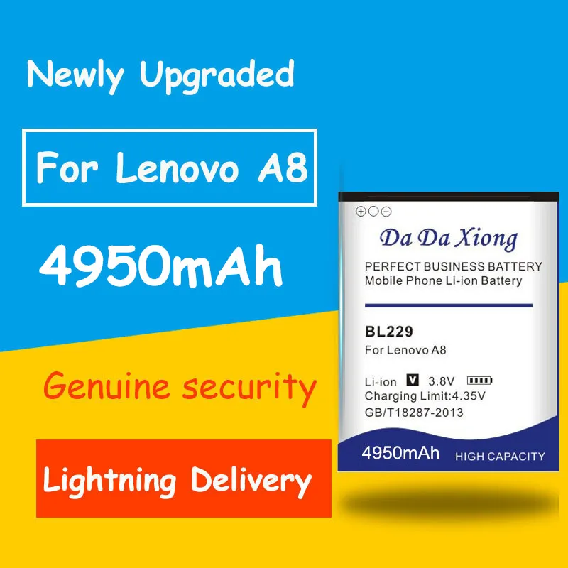 Бесплатная доставка 4950mAh BL229 BL 229 батарея для Lenovo A8 A808T A806 запасная