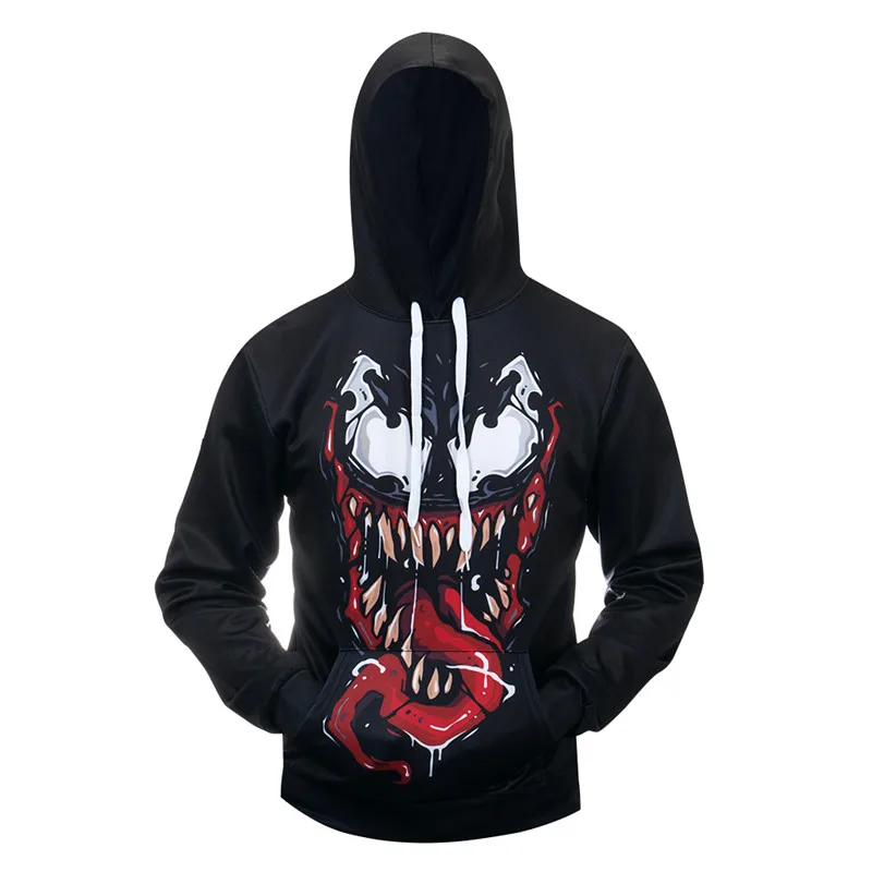 Новинка 2019 модная мужская толстовка с капюшоном толстовки 3D принтом Venom Косплей
