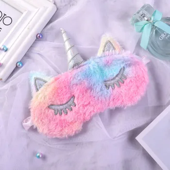 

Rainbow Unicorn Plush Eye Mask Cartoon Animal Sleep Plush Eye Mask Relaxation Suitable for Travel Family Party Toys