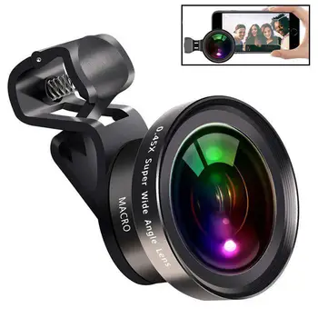 

MeterMall Phone Lens 52Uv 0.45X Wide Angle & 15X Micro Lens 2 in 1 Clip-On Cell Phone Camera Lens For iPhone Xiaomi Samsung