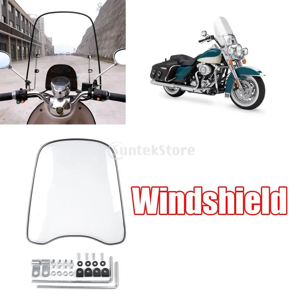 Universal Front Transparent  Windshield Protection For Motorcycle Motorbike Motocross Scooter ATV