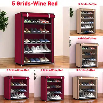 

4/5/6 Layers Combination Shoe Cabinet Simple Cloth Fabric Storage Shoes Rack Folding Dust-proof Shoe Shelf DIY Furniture