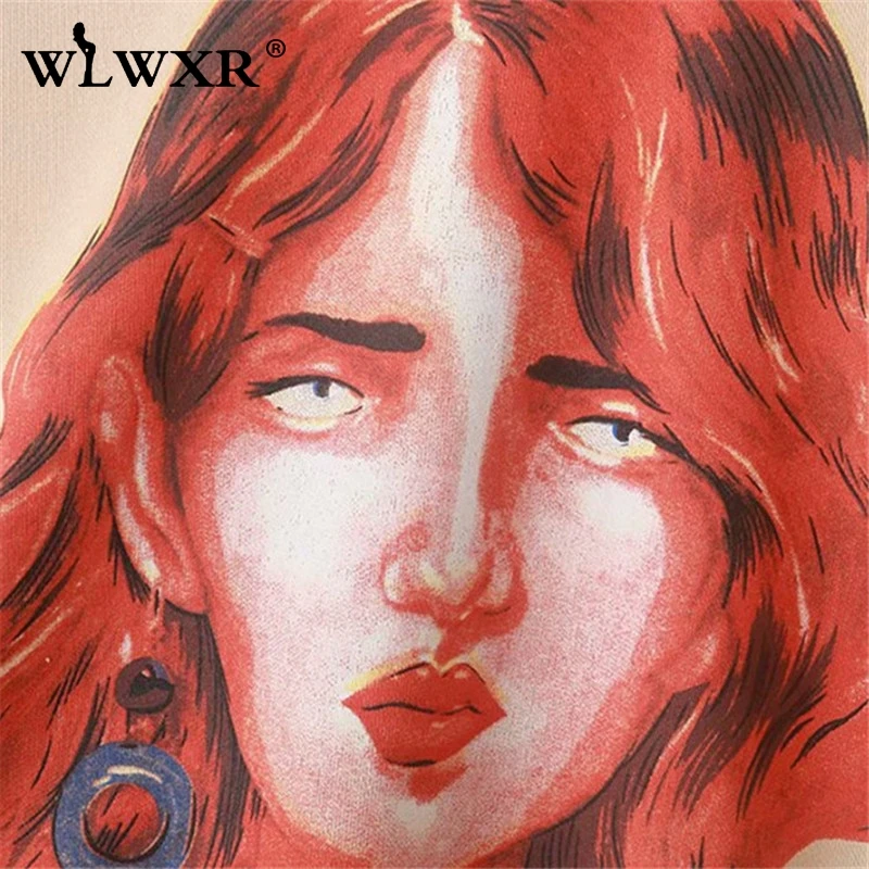 WLWXR Осенняя Повседневная Толстовка с принтом героев мультфильмов свободная