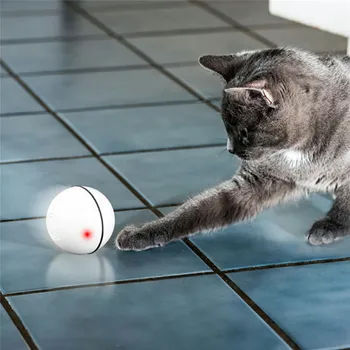 

Cat Automatic Scrolling Ball USB Cat Toy Rechargeable Rolling Ball Self Sensing Obstacles Led Colorful Light Cat Interactive Pet