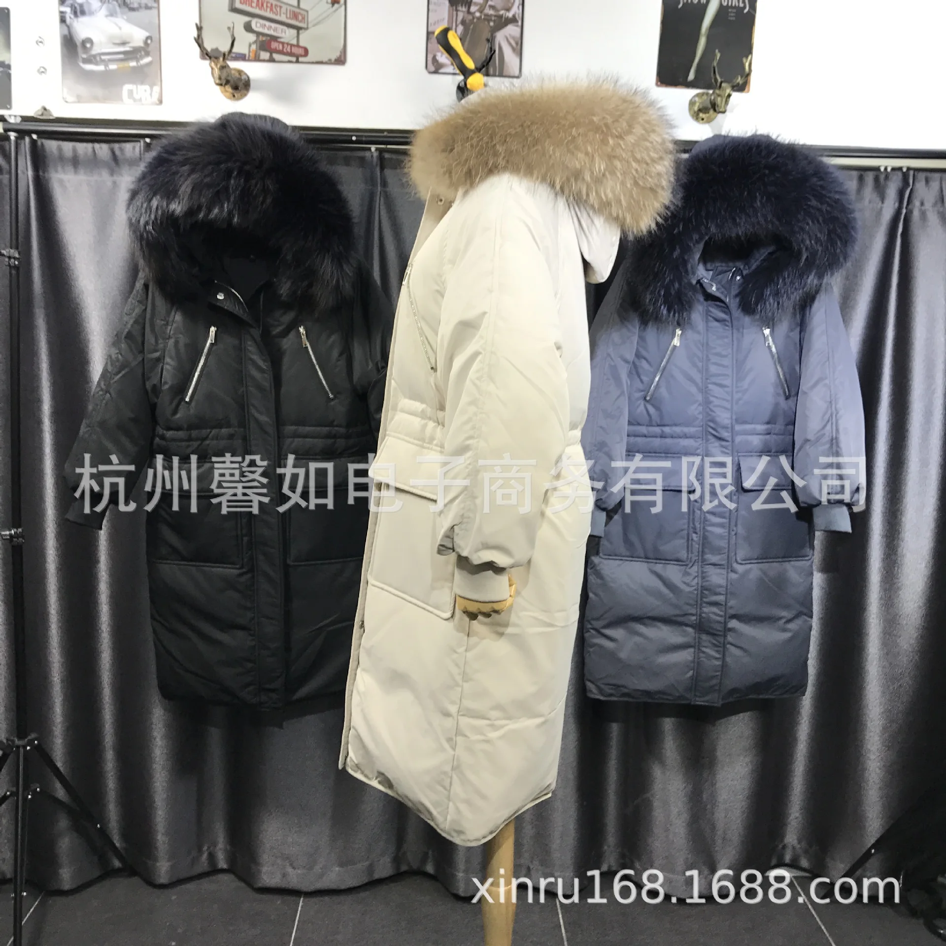 La-Oblique Zipper пуховик Dongdaemun стиль пуховик физический магазин