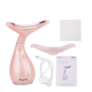 

3 Modes LED Photon Heating Therapy Neck Facial Lifting Massager Vibration Skin Tighten Wrinkle Remover Double Chin Anti-aging